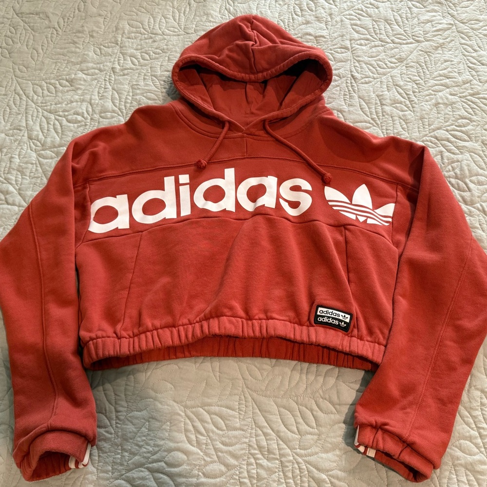 Adidas Rust Orange Crop Hoodie